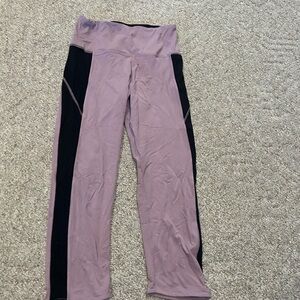 Pink and black capris